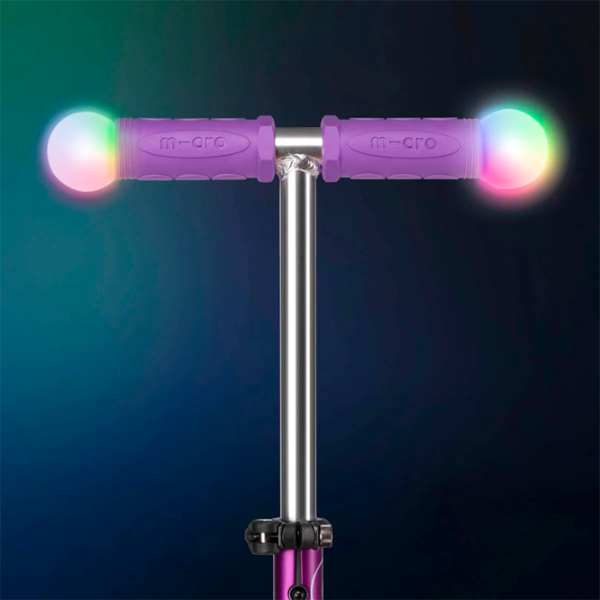 Детский трёхколёсный самокат Micro Mini Deluxe Magic LED (MMD129) 50 кг/ Пурпурный photo 6