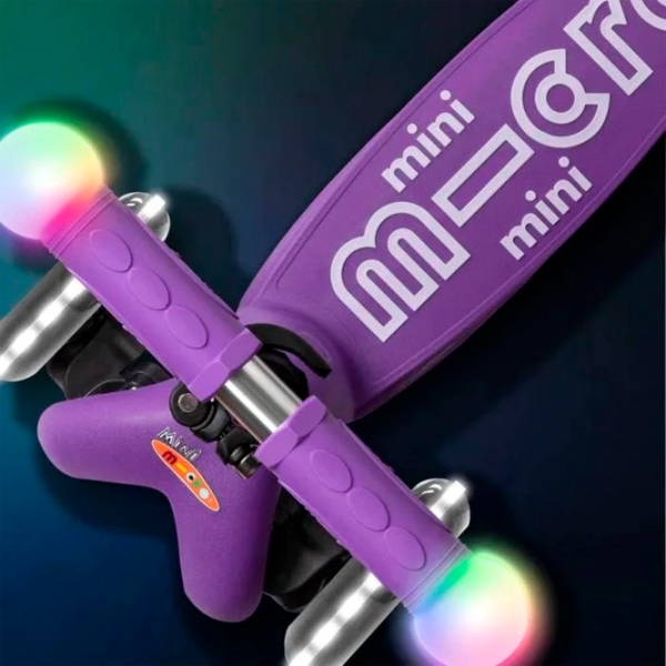Детский трёхколёсный самокат Micro Mini Deluxe Magic LED (MMD129) 50 кг/ Пурпурный photo 7