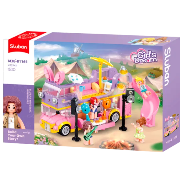 Конструктор Sluban Musical house on wheels Транспорт/ Розовый photo 1 Конструктор Sluban Musical house on wheels Транспорт/ Розовый photo 1