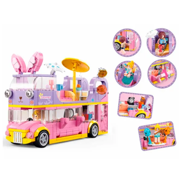 Конструктор Sluban Musical house on wheels Транспорт/ Розовый photo 4 Конструктор Sluban Musical house on wheels Транспорт/ Розовый photo 4