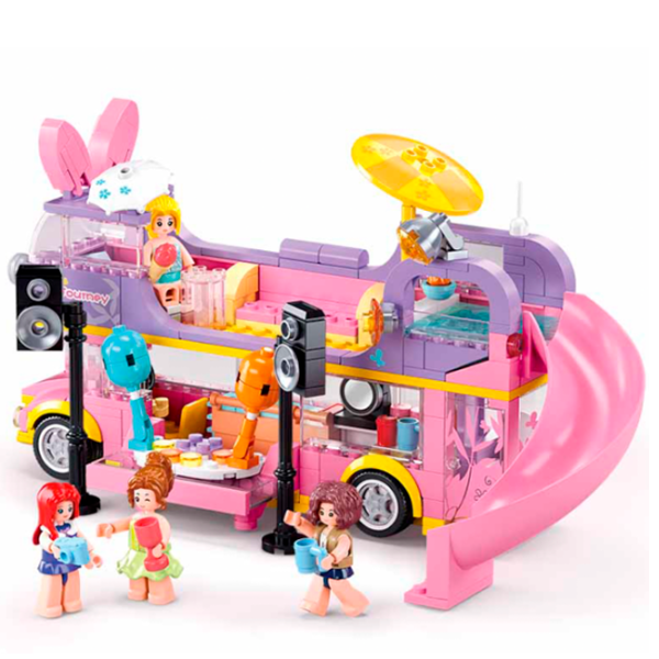 Конструктор Sluban Musical house on wheels Транспорт/ Розовый photo 6 Конструктор Sluban Musical house on wheels Транспорт/ Розовый photo 6