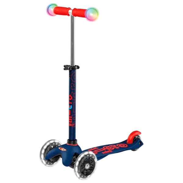 Trotinetă pentru copii cu trei roți Micro Mini Deluxe Magic LED (MMD149) 50 kg/ Navy photo 1