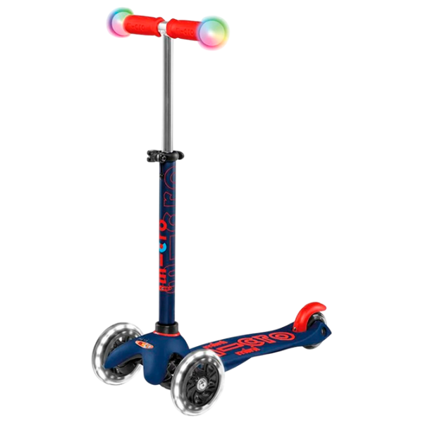 Trotinetă pentru copii cu trei roți Micro Mini Deluxe Magic LED (MMD149) 50 kg/ Navy photo 1