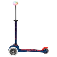 Trotinetă pentru copii cu trei roți Micro Mini Deluxe Magic LED (MMD149) 50 kg/ Navy photo 3