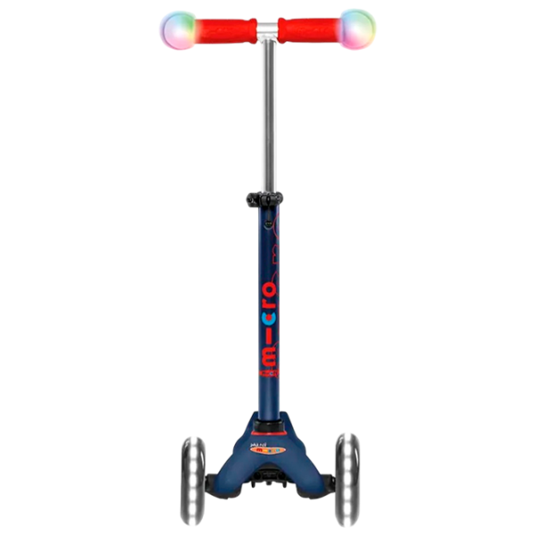 Trotinetă pentru copii cu trei roți Micro Mini Deluxe Magic LED (MMD149) 50 kg/ Navy photo 4