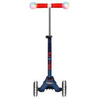 Trotinetă pentru copii cu trei roți Micro Mini Deluxe Magic LED (MMD149) 50 kg/ Navy photo 4