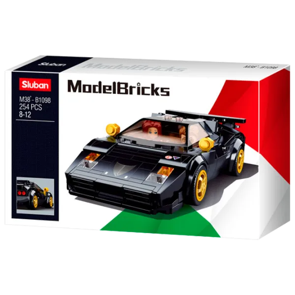 Constructor Sluban Italian sports car Mașină/ Black photo 1 Constructor Sluban Italian sports car Mașină/ Black photo 1