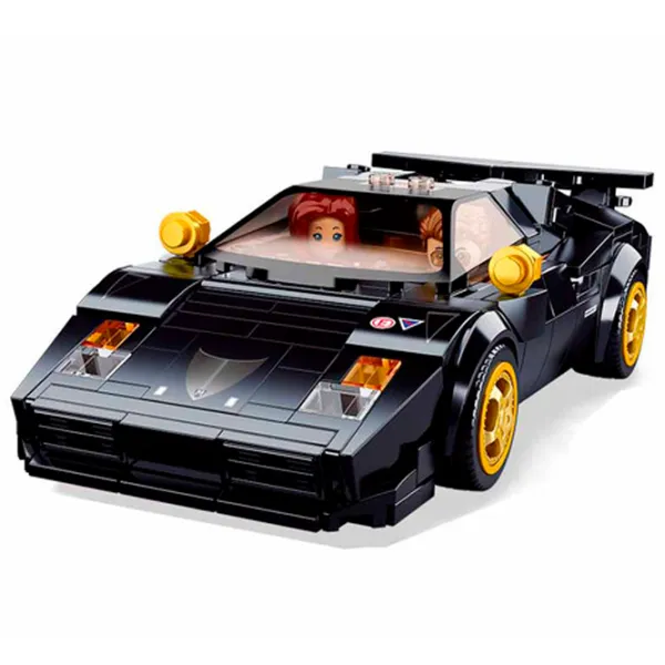 Constructor Sluban Italian sports car Mașină/ Black photo 3 Constructor Sluban Italian sports car Mașină/ Black photo 3