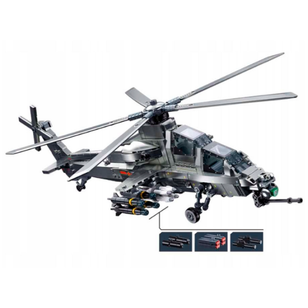Конструктор Sluban Military helicopter Вертолет/ Серый photo 3