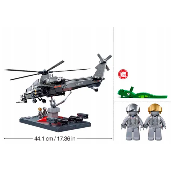 Конструктор Sluban Military helicopter Вертолет/ Серый photo 4