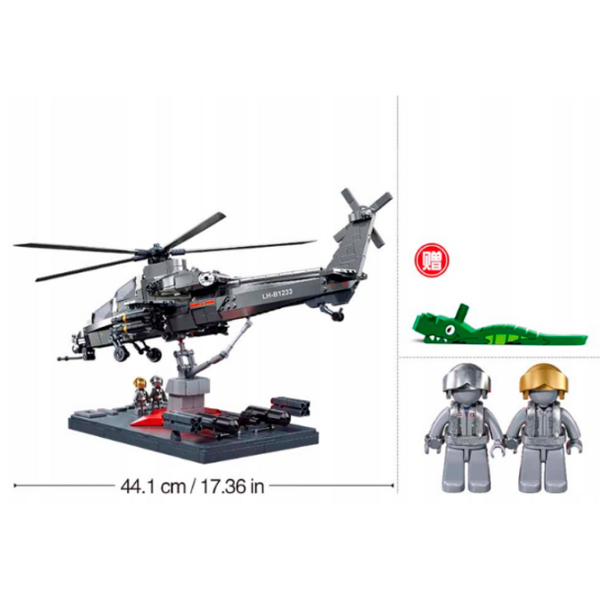 Конструктор Sluban Military helicopter Вертолет/ Серый photo 4