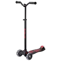Trotinetă pentru copii cu trei roți Micro Maxi Deluxe Pro LED (MMD136) 50 kg/ Red