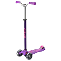 Детский трёхколёсный самокат Micro Maxi Deluxe Pro LED (MMD043) 50 кг/ Фиолетово-розовый