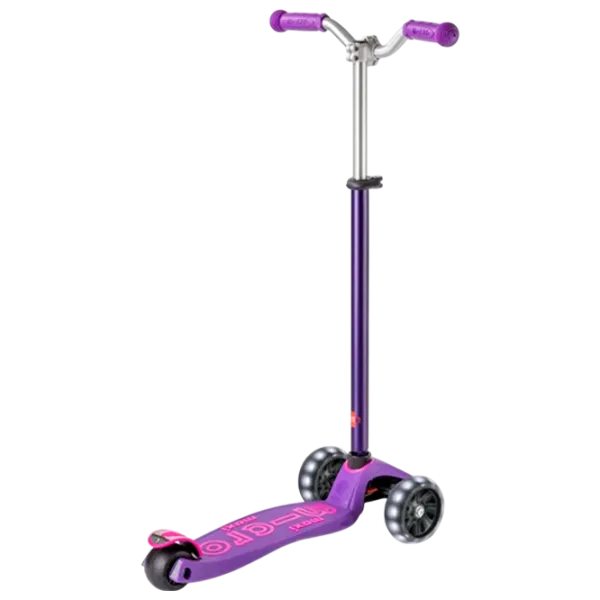 Детский трёхколёсный самокат Micro Maxi Deluxe Pro LED (MMD043) 50 кг/ Фиолетово-розовый photo 3