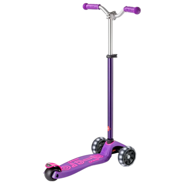 Детский трёхколёсный самокат Micro Maxi Deluxe Pro LED (MMD043) 50 кг/ Фиолетово-розовый photo 3