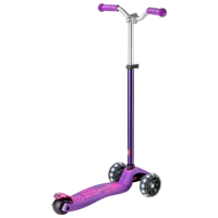 Trotinetă pentru copii cu trei roți Micro Maxi Deluxe Pro LED (MMD043) 50 kg/ Purple Pink photo 3