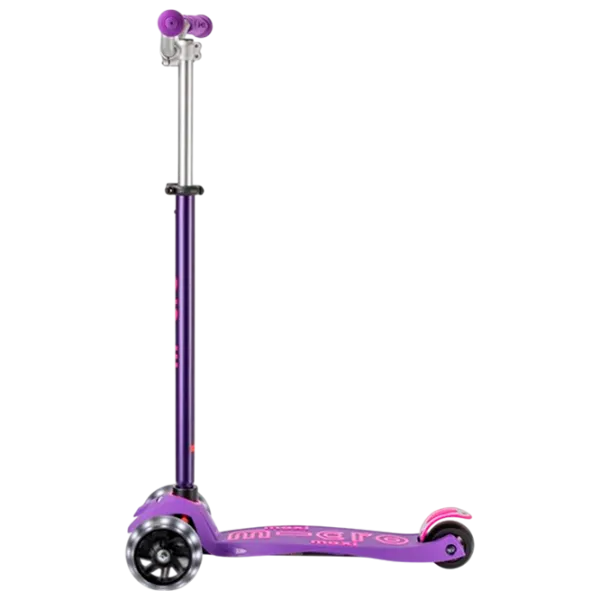 Детский трёхколёсный самокат Micro Maxi Deluxe Pro LED (MMD043) 50 кг/ Фиолетово-розовый photo 5