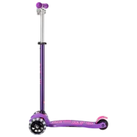 Trotinetă pentru copii cu trei roți Micro Maxi Deluxe Pro LED (MMD043) 50 kg/ Purple Pink photo 5