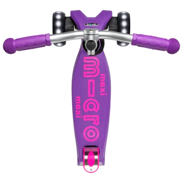 Детский трёхколёсный самокат Micro Maxi Deluxe Pro LED (MMD043) 50 кг/ Фиолетово-розовый photo 6