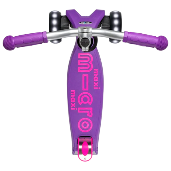 Детский трёхколёсный самокат Micro Maxi Deluxe Pro LED (MMD043) 50 кг/ Фиолетово-розовый photo 6
