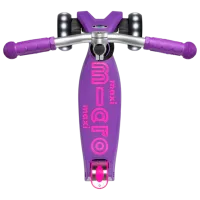 Trotinetă pentru copii cu trei roți Micro Maxi Deluxe Pro LED (MMD043) 50 kg/ Purple Pink photo 6