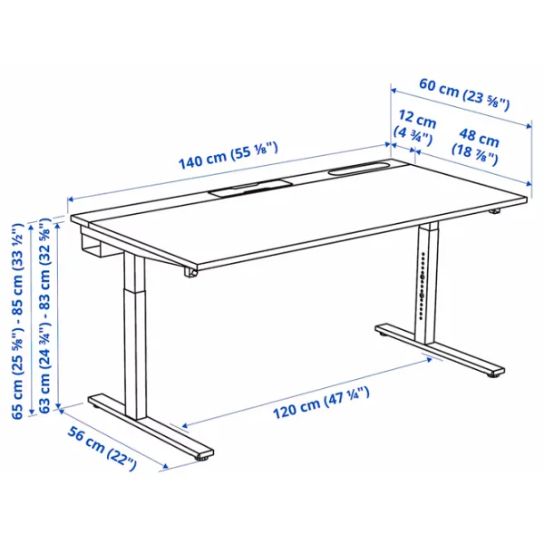Офисный стол Ikea Mittzon ДСП/ Белый photo 8