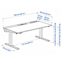 Офисный стол Ikea Mittzon ДСП/ Белый photo 8