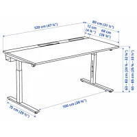 Masă de birou Ikea Mittzon PAL/ Stejar Sonoma photo 9