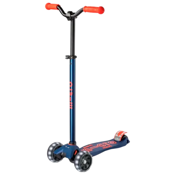 Детский трёхколёсный самокат Micro Maxi Deluxe Pro LED (MMD044) 50 кг/ Красно-флотский photo 1