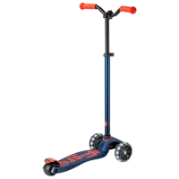 Trotinetă pentru copii cu trei roți Micro Maxi Deluxe Pro LED (MMD044) 50 kg/ Navy Red photo 3