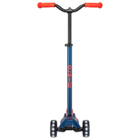 Trotinetă pentru copii cu trei roți Micro Maxi Deluxe Pro LED (MMD044) 50 kg/ Navy Red photo 4