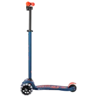 Trotinetă pentru copii cu trei roți Micro Maxi Deluxe Pro LED (MMD044) 50 kg/ Navy Red photo 5