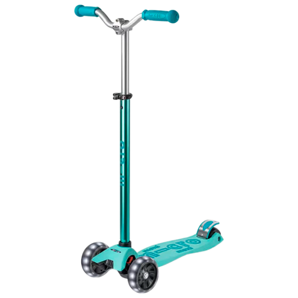 Детский трёхколёсный самокат Micro Maxi Deluxe Pro LED (MMD042) 50 кг/ Ярко синий photo 1