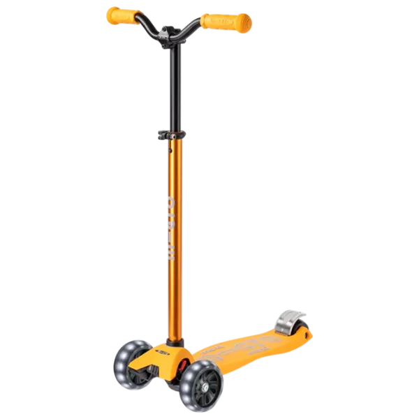 Детский трёхколёсный самокат Micro Maxi Deluxe Pro LED (MMD041) 50 кг/ Солнечный желтый photo 1