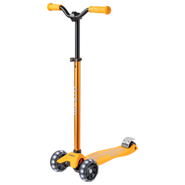 Детский трёхколёсный самокат Micro Maxi Deluxe Pro LED (MMD041) 50 кг/ Солнечный желтый photo 1