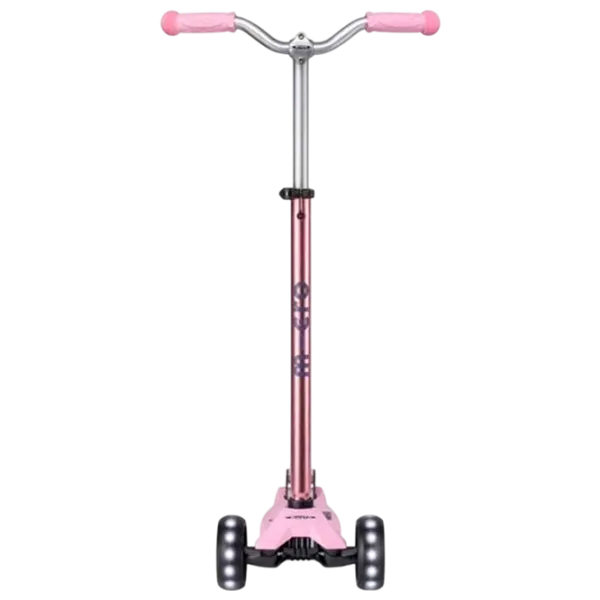 Детский трёхколёсный самокат Micro Maxi Deluxe Pro LED (MMD135) 50 кг/ Роза photo 5