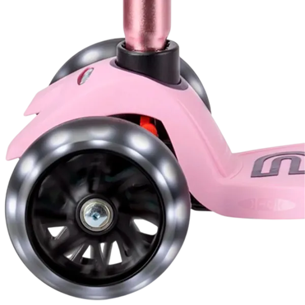 Детский трёхколёсный самокат Micro Maxi Deluxe Pro LED (MMD135) 50 кг/ Роза photo 6