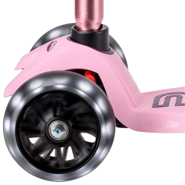 Детский трёхколёсный самокат Micro Maxi Deluxe Pro LED (MMD135) 50 кг/ Роза photo 6