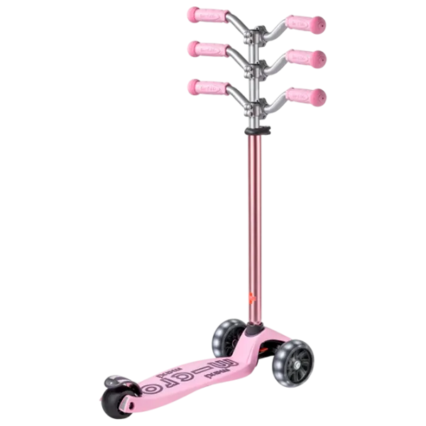 Детский трёхколёсный самокат Micro Maxi Deluxe Pro LED (MMD135) 50 кг/ Роза photo 7