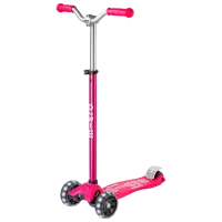 Trotinetă pentru copii cu trei roți Micro Maxi Deluxe Pro LED (MMD040) 50 kg/ Pink