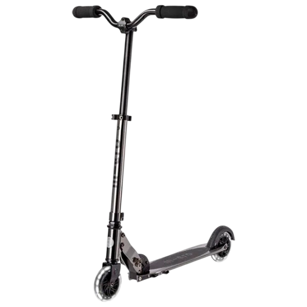 Детский двухколёсный самокат Micro Sprite LED (SA0243) 100 кг/ Неохромный черный photo 1