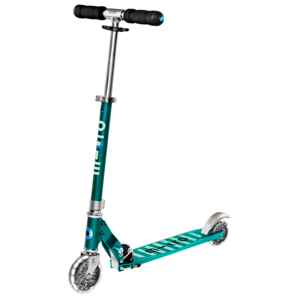 Trotinetă pentru copii cu două roți Micro Sprite LED (SA0218) 100 kg/ Petrol Stripe photo 1