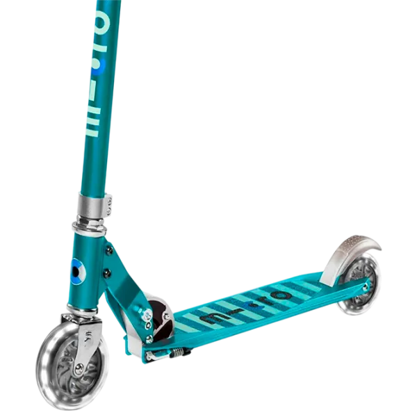 Trotinetă pentru copii cu două roți Micro Sprite LED (SA0218) 100 kg/ Petrol Stripe photo 5