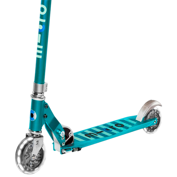 Trotinetă pentru copii cu două roți Micro Sprite LED (SA0218) 100 kg/ Petrol Stripe photo 5