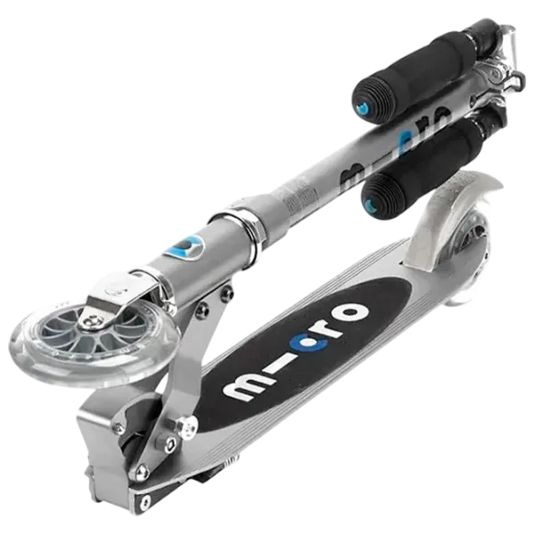 Trotinetă pentru copii cu două roți Micro Sprite LED (SA0216) 100 kg/ Silver Matt photo 4