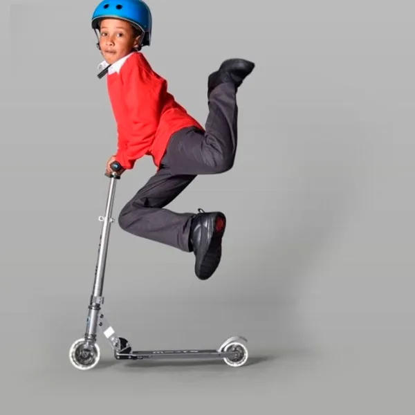 Trotinetă pentru copii cu două roți Micro Sprite LED (SA0216) 100 kg/ Silver Matt photo 5