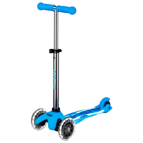 Trotinetă pentru copii cu trei roți Micro Mini Deluxe Glow LED Plus (MMD211) 50 kg/ Artic Blue photo 1