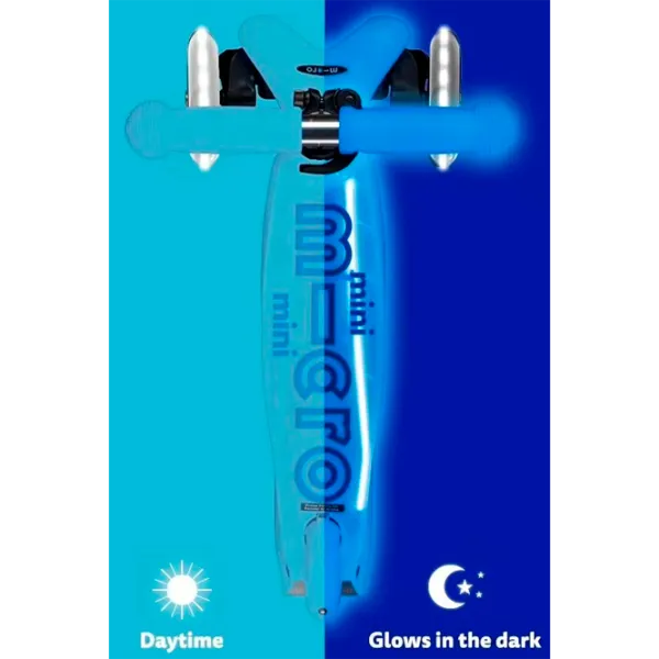 Trotinetă pentru copii cu trei roți Micro Mini Deluxe Glow LED Plus (MMD211) 50 kg/ Artic Blue photo 4