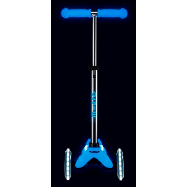 Trotinetă pentru copii cu trei roți Micro Mini Deluxe Glow LED Plus (MMD211) 50 kg/ Artic Blue photo 5