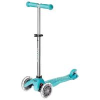 Trotinetă pentru copii cu trei roți Micro Mini Deluxe Glow LED Plus (MMD214) 50 kg/ Aqua
